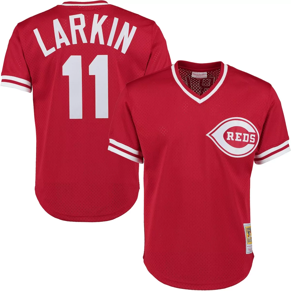Barry Larkin 11 Reds Jersey Red Men White Cooperstown Collection