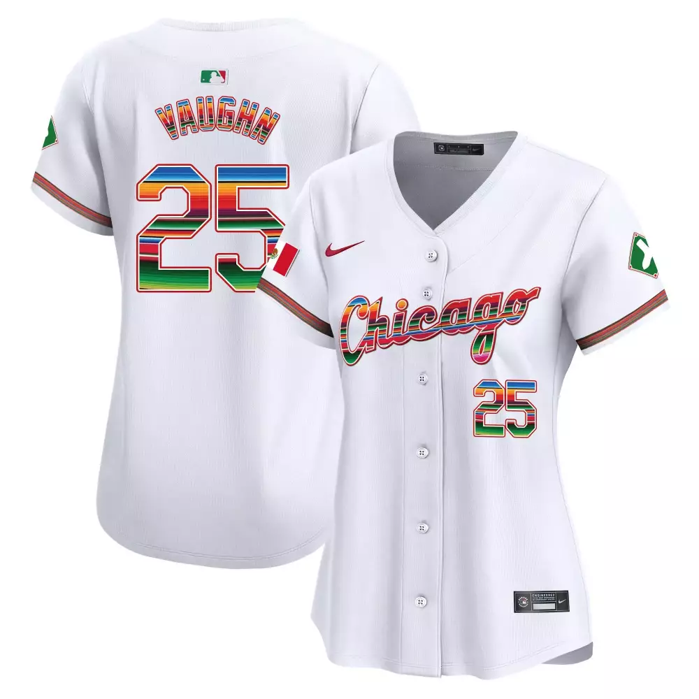 Andrew Vaughn 25 Chicago Cubs Jersey White City Connect 2023 Men Alternate Custom Design