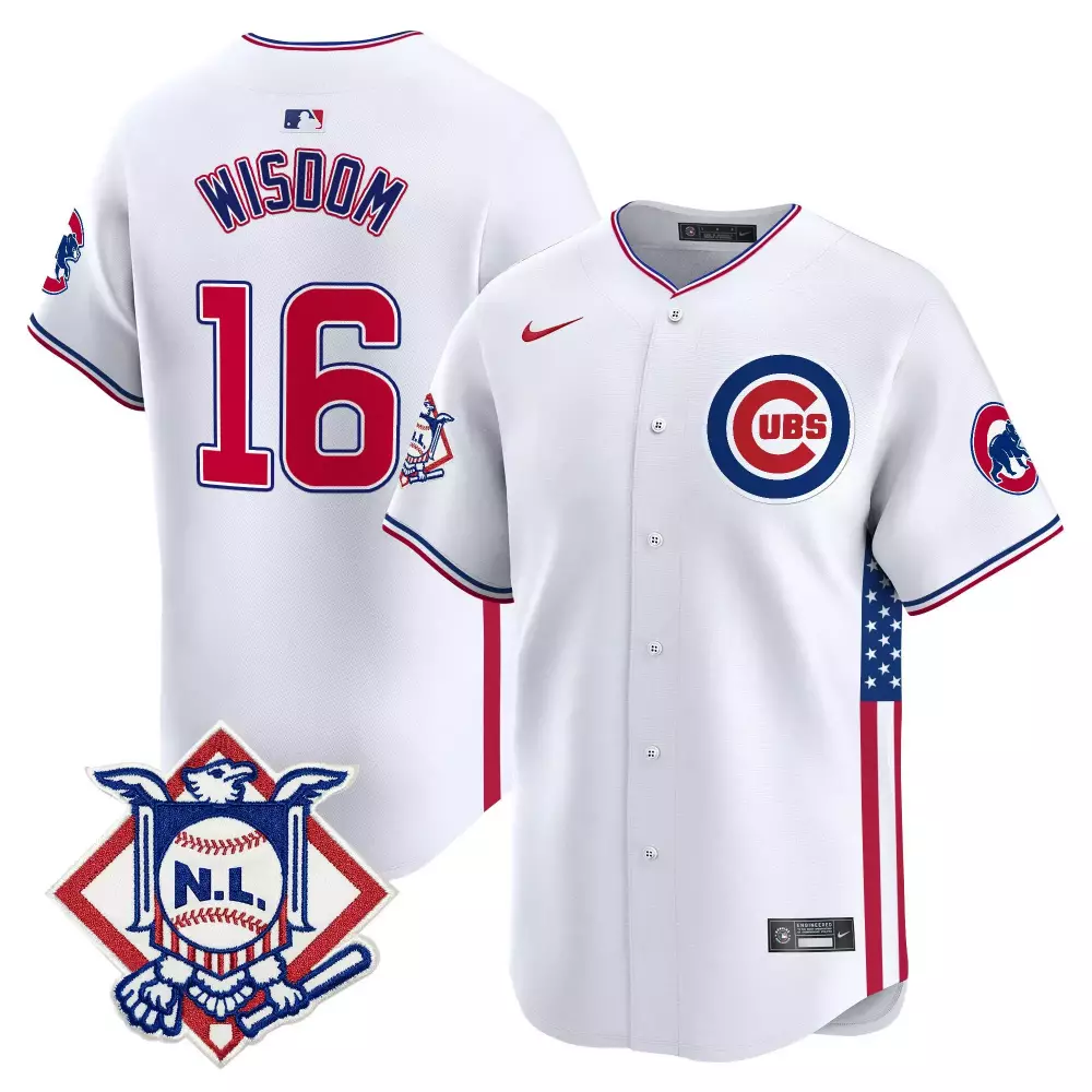Patrick Wisdom 16 Cubs Jersey White City Connect Nl Men Split Design Blue Red Vapor