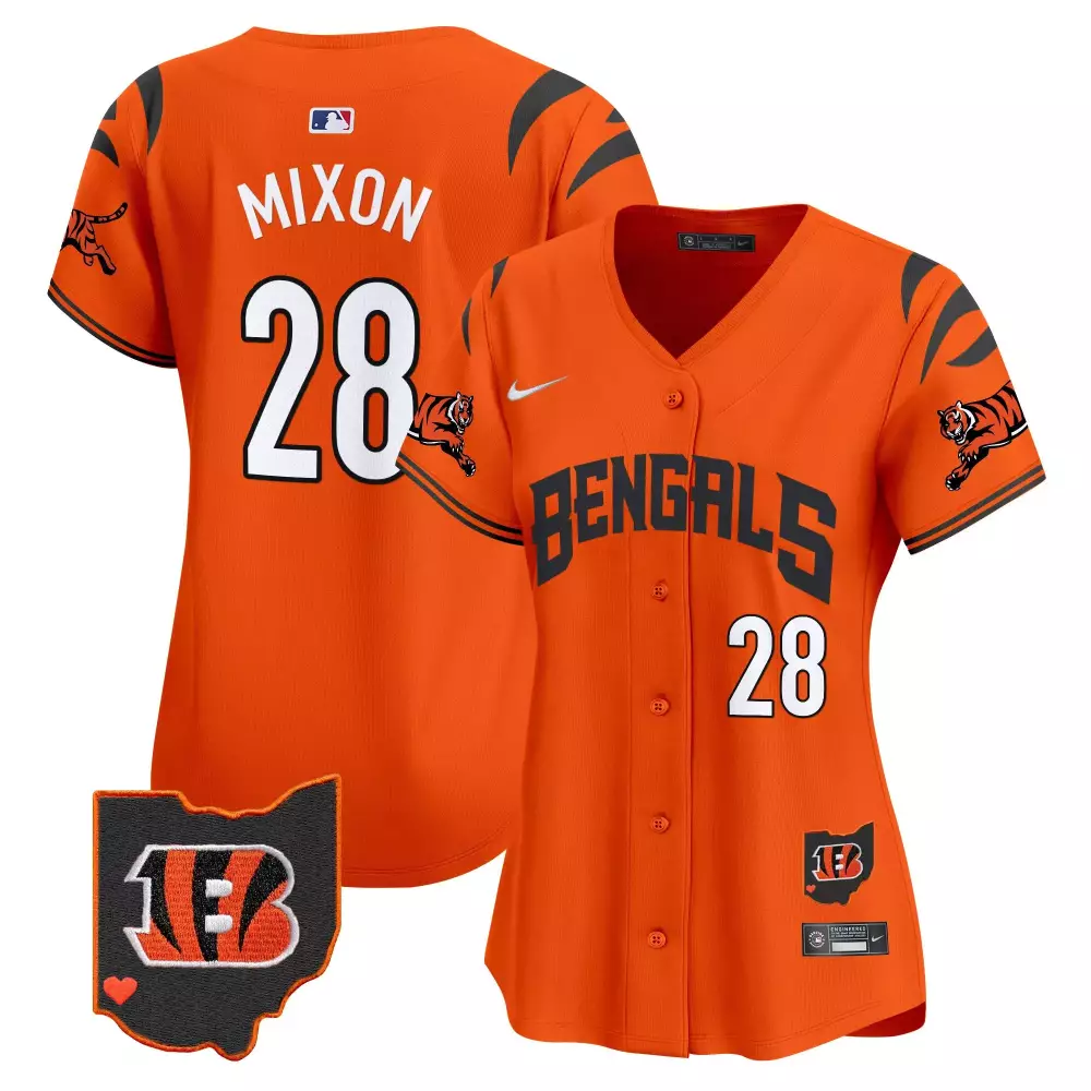 Joe Mixon 28 Bengals Jersey Orange Ohio Heart Men Black White Vapor Premier Limited