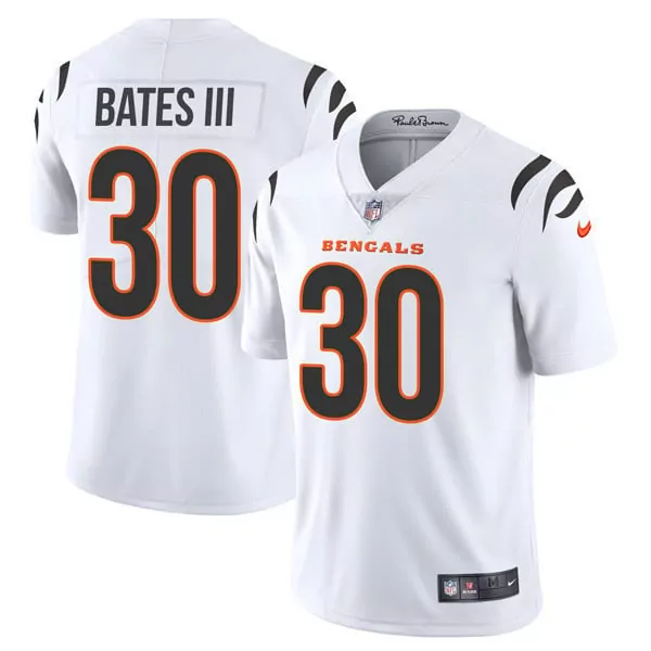 Jessie Bates Iii 30 Bengals Jersey White Men Official Black Orange Vapor Limited