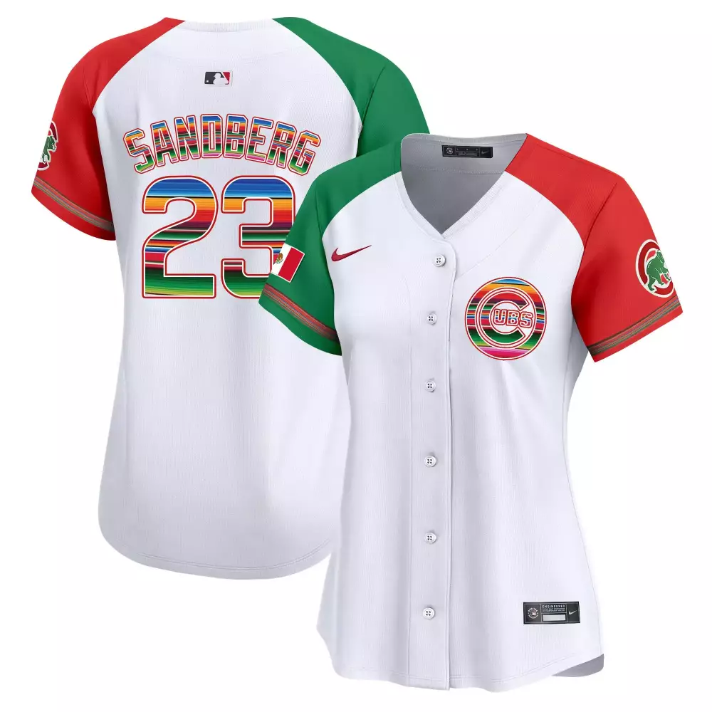 Ryne Sandberg 23 Cubs Jersey White City Connect Mexico Flag Women Alternate Custom Design