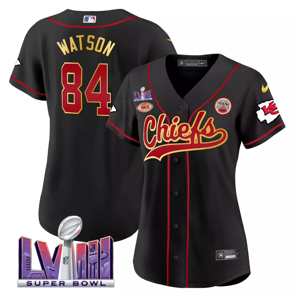 Tre Watson 84 Kansas City Chiefs Jersey Black Super Bowl Lv Nkh Women Red Gold All
