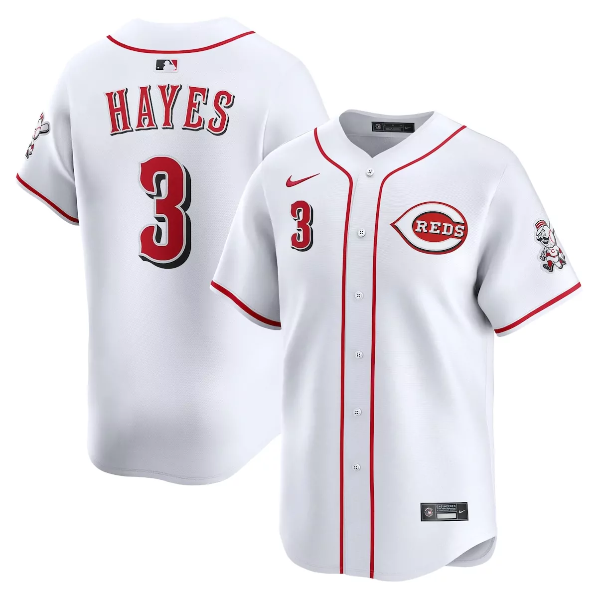 Kebryan Hayes 3 Reds Jersey White Men Red Black Home Limited