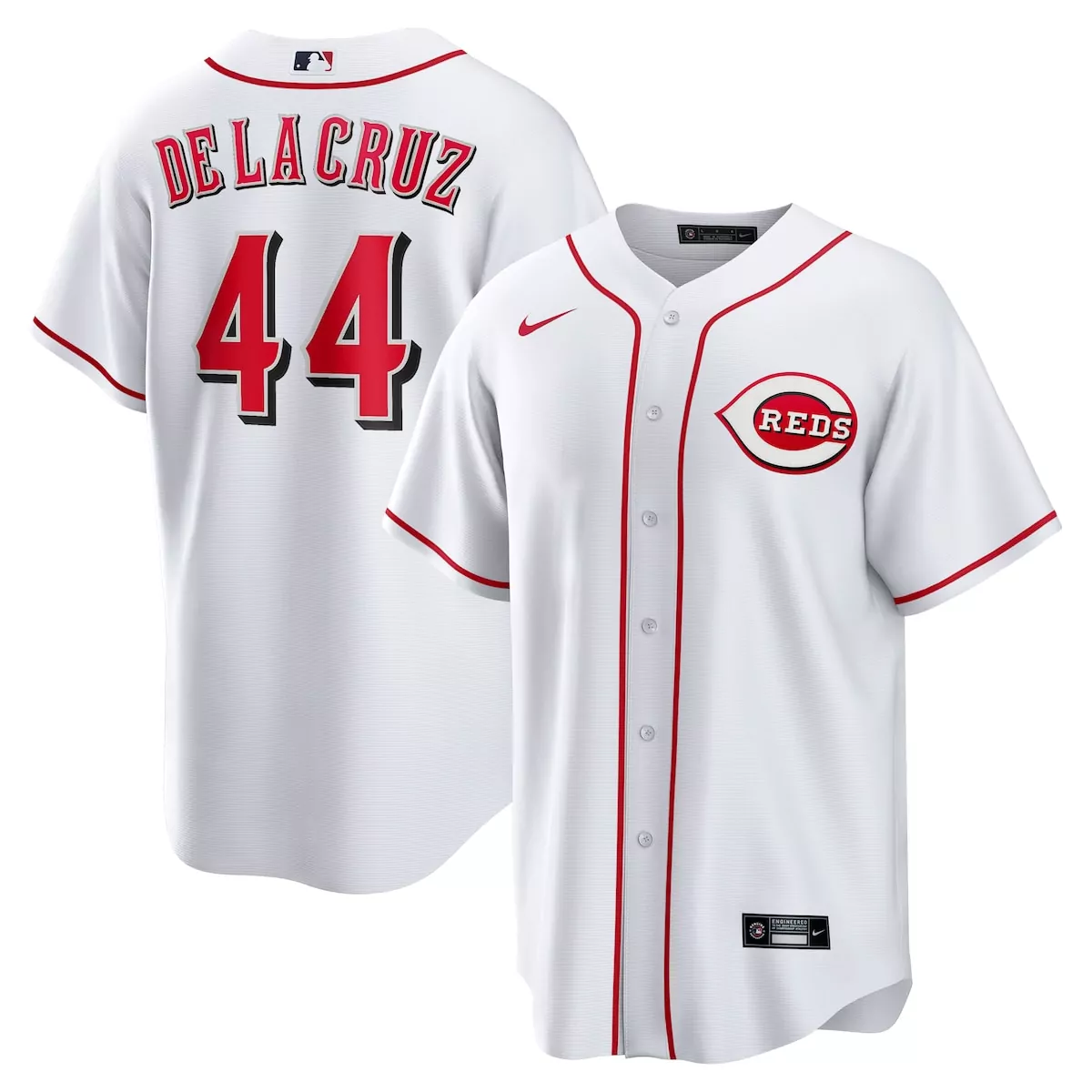 Elly De 44 Cincinnati Reds Jersey White Men Red Home