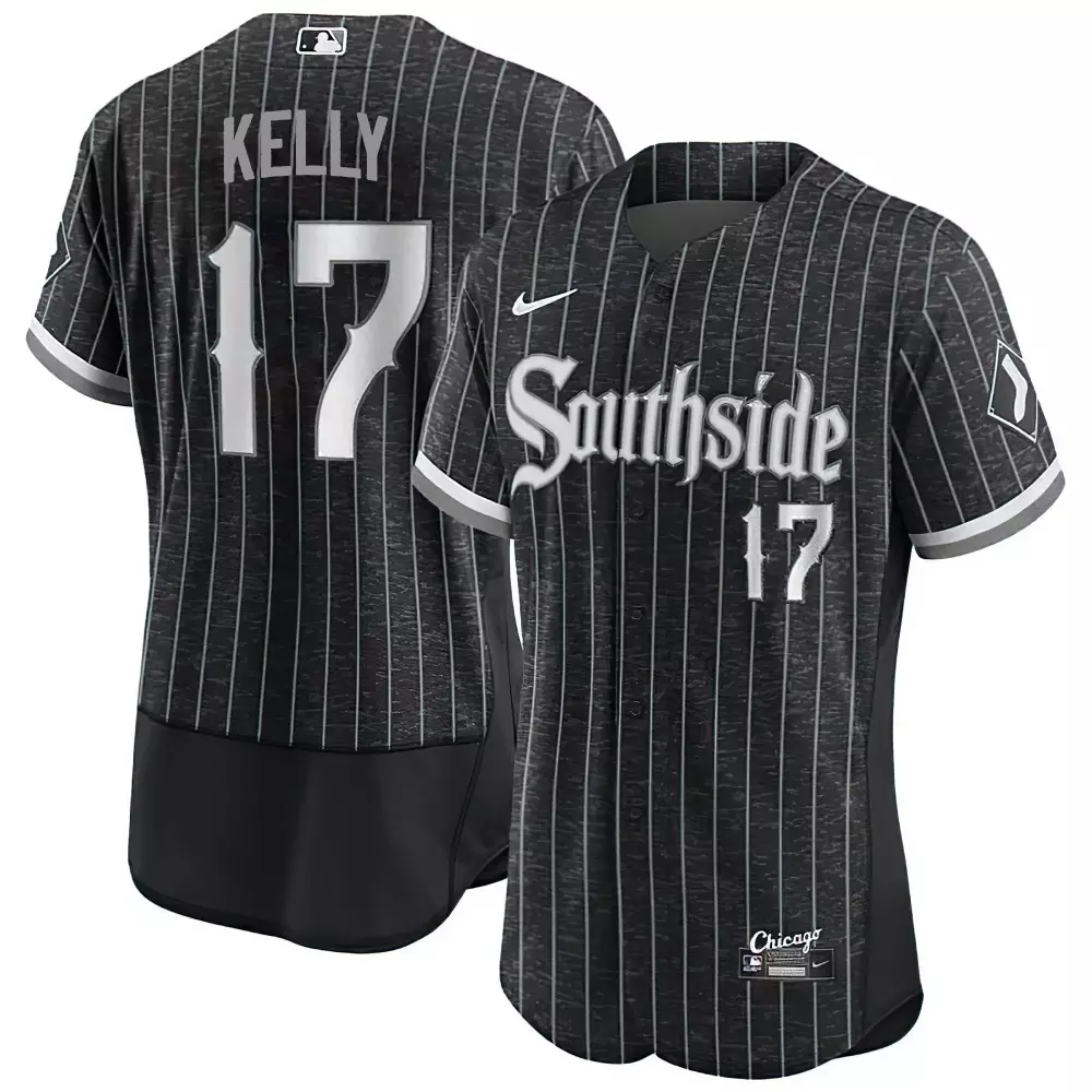 Kelly 17 Chicago White Sox Jersey Black Southside Grey All Stitched Vapor