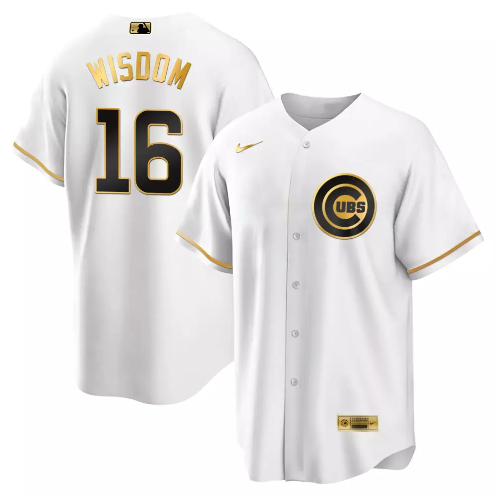 Patrick Wisdom 16 Cubs Jersey White City Connect Men Black Gold Cool Limited All
