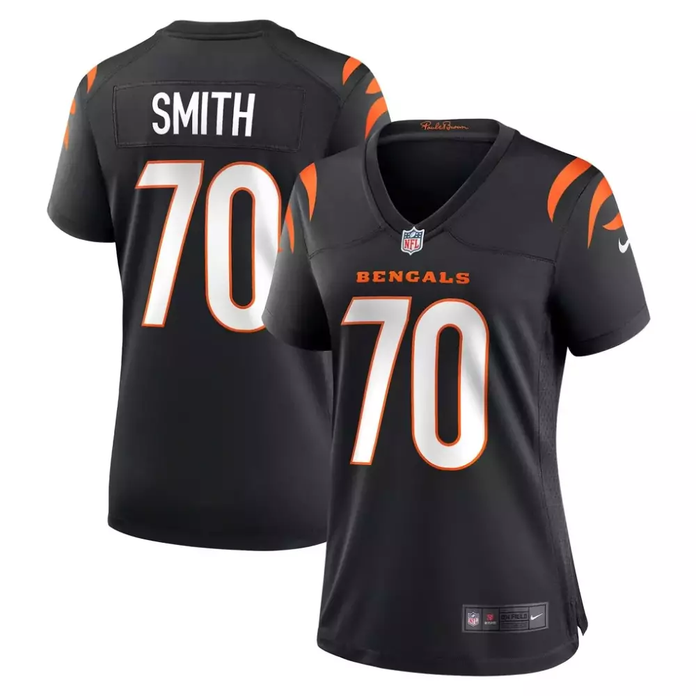 Smith 70 Bengals Jersey Black Women Standard Orange White Game