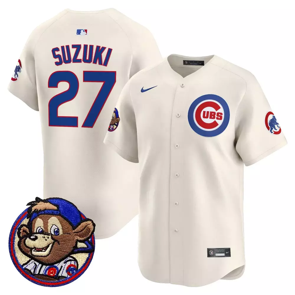 Seiya Suzuki 27 Cubs Jersey Cream Cubbie Bear Men Throwback Blue Red Vapor Embroidered
