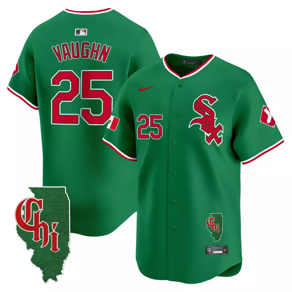 Andrew Vaughn 25 Jersey Green City Connect Chicago White Sox Illinois Mexico Men