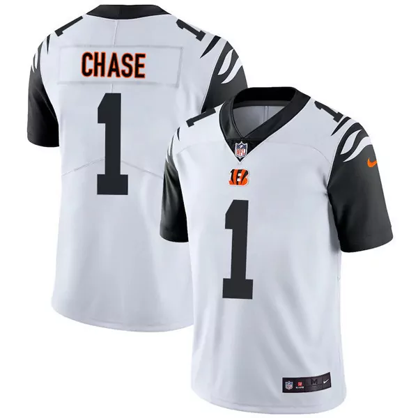 Ja'marr Chase 1 Jersey White Cincinnati Bengals Men Game Alternate Black Orange Rush