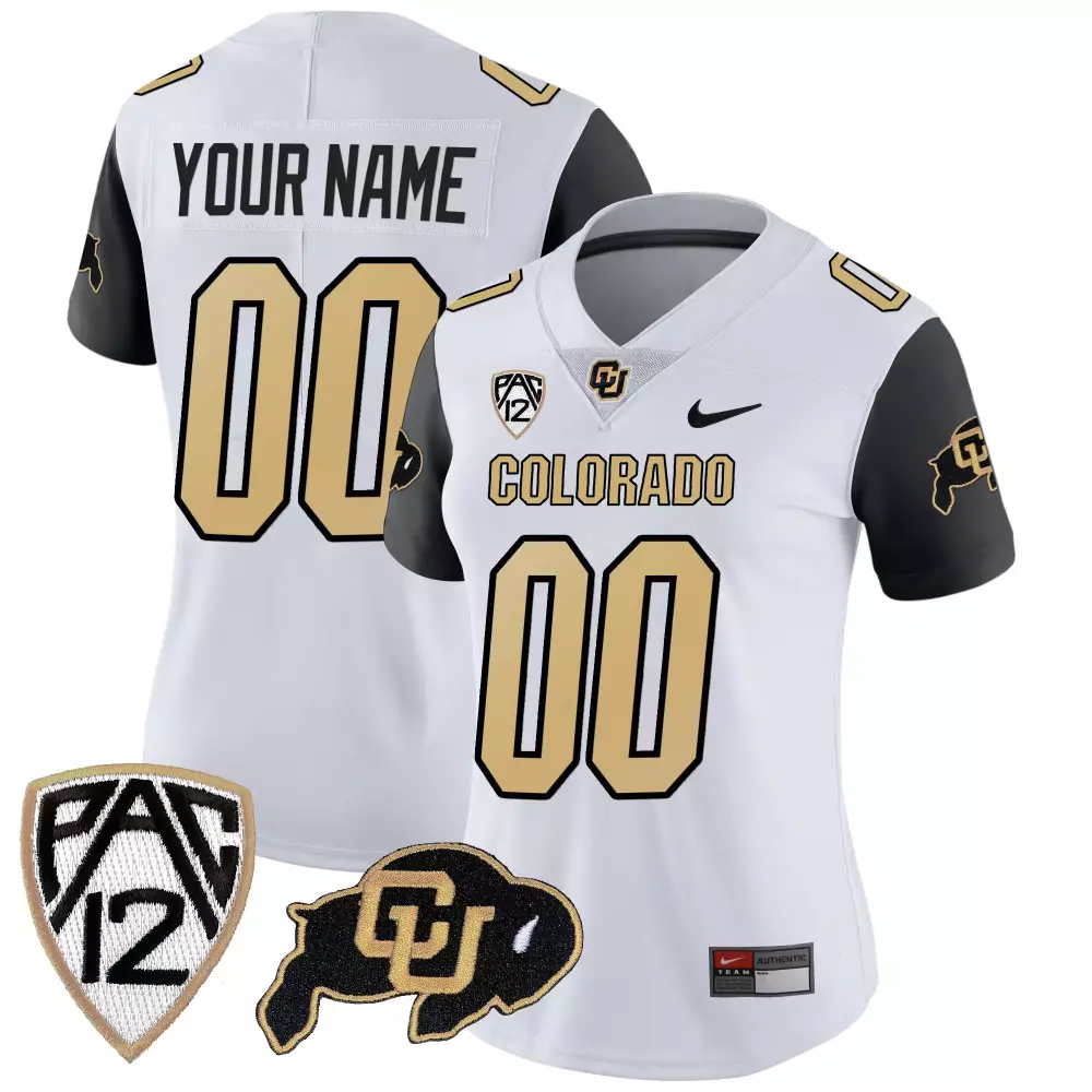 Custom Colorado Jersey White Buffaloes Women Black Gold All Stitched Vapor