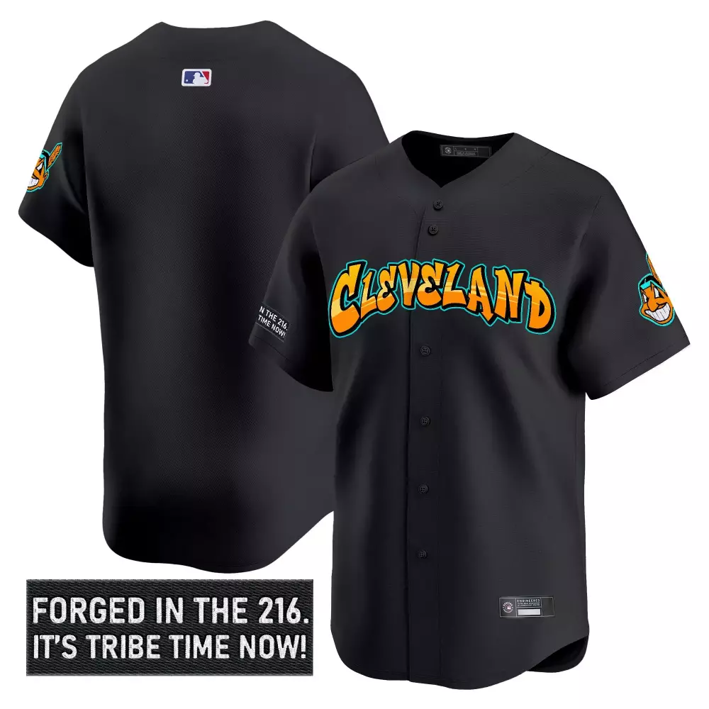 Custom Cleveland Guardians Jersey Black "city Connect" Men Orange Teal Vapor Stitched