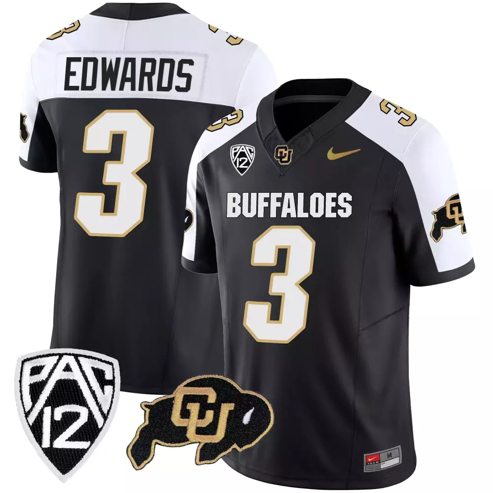 Dylan Edwards 3 Jersey Black Colorado Buffaloes Cu Buffalo Men White Gold Alternate