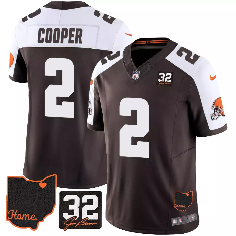 Amari Cooper 2 Cleveland Browns Jersey Brown City Connect Ohio Home 2023 AFC North Champions