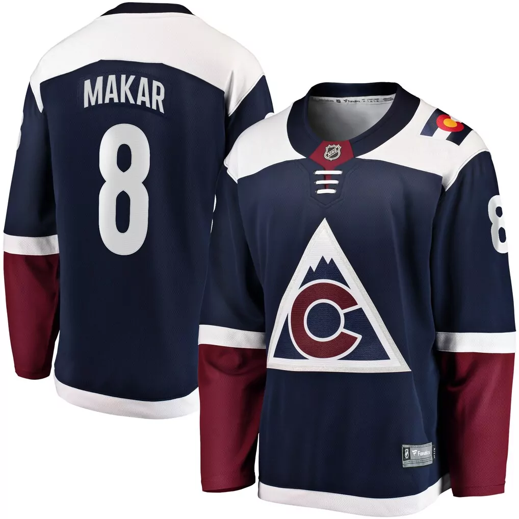 Cale Makar 8 Colorado Avalanche Jersey Navy Blue Men Maroon White Breakaway