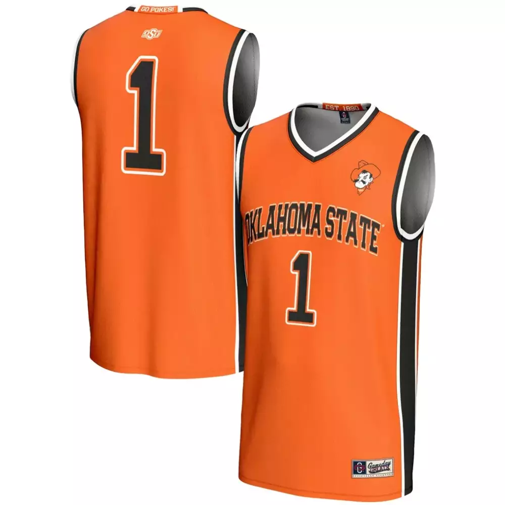 Custom Oklahoma State 1 Jersey Orange Ncaa Men Black White Gameday