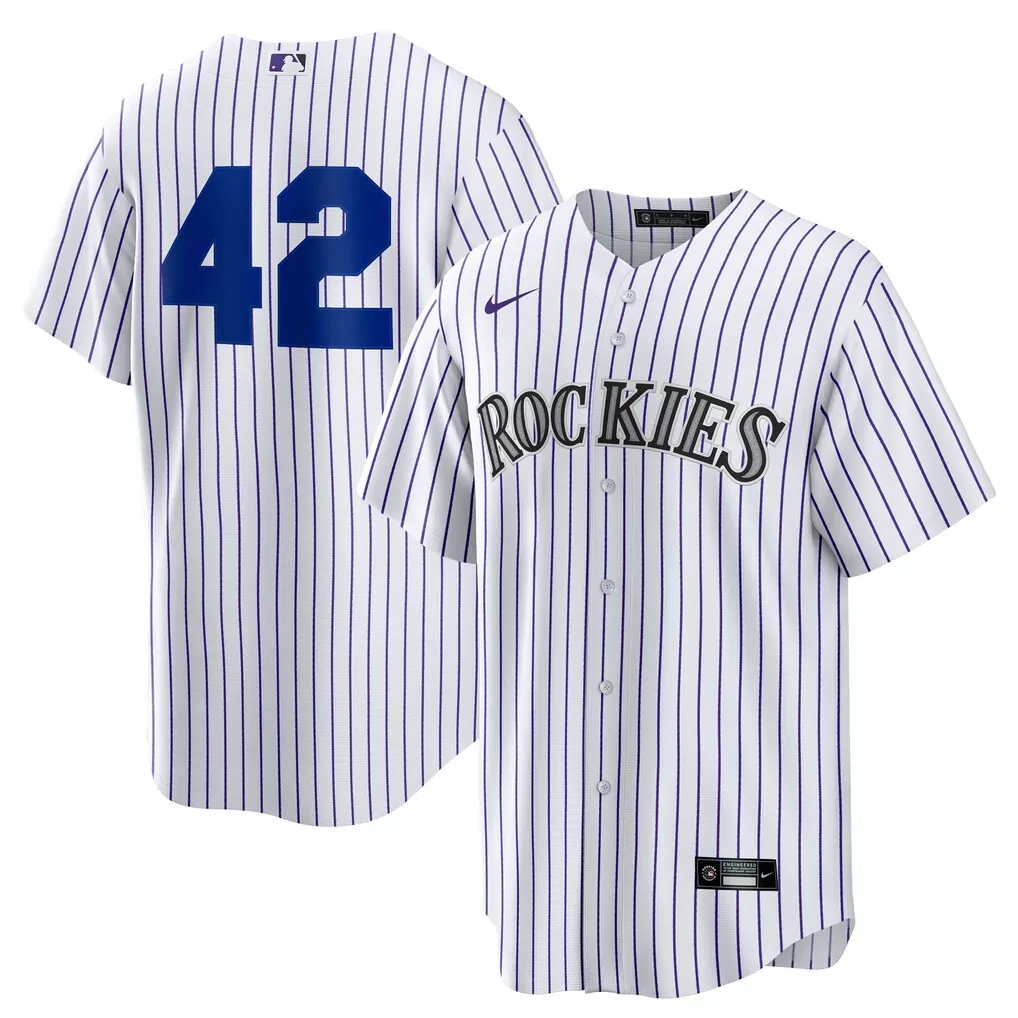Eli White 42 Colorado Rockies Jersey Men Purple Home Replica