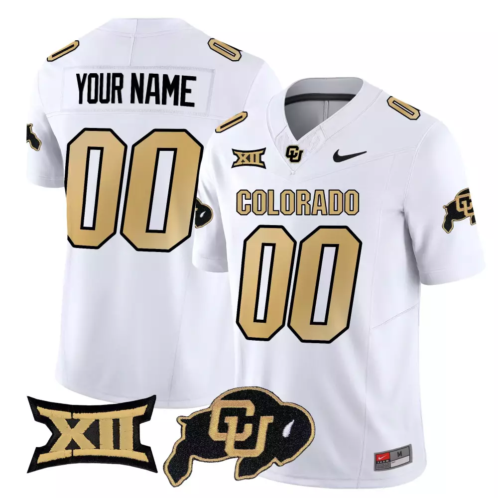 Custom Colorado Buffaloes Jersey White Xii Buffalo Men Gold Black Vapor Limited Embroidered