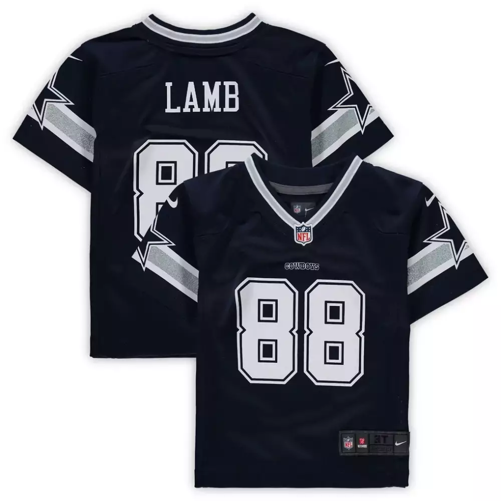 Ceedee Lamb 88 Cowboys Jersey Navy Kids White Silver Game