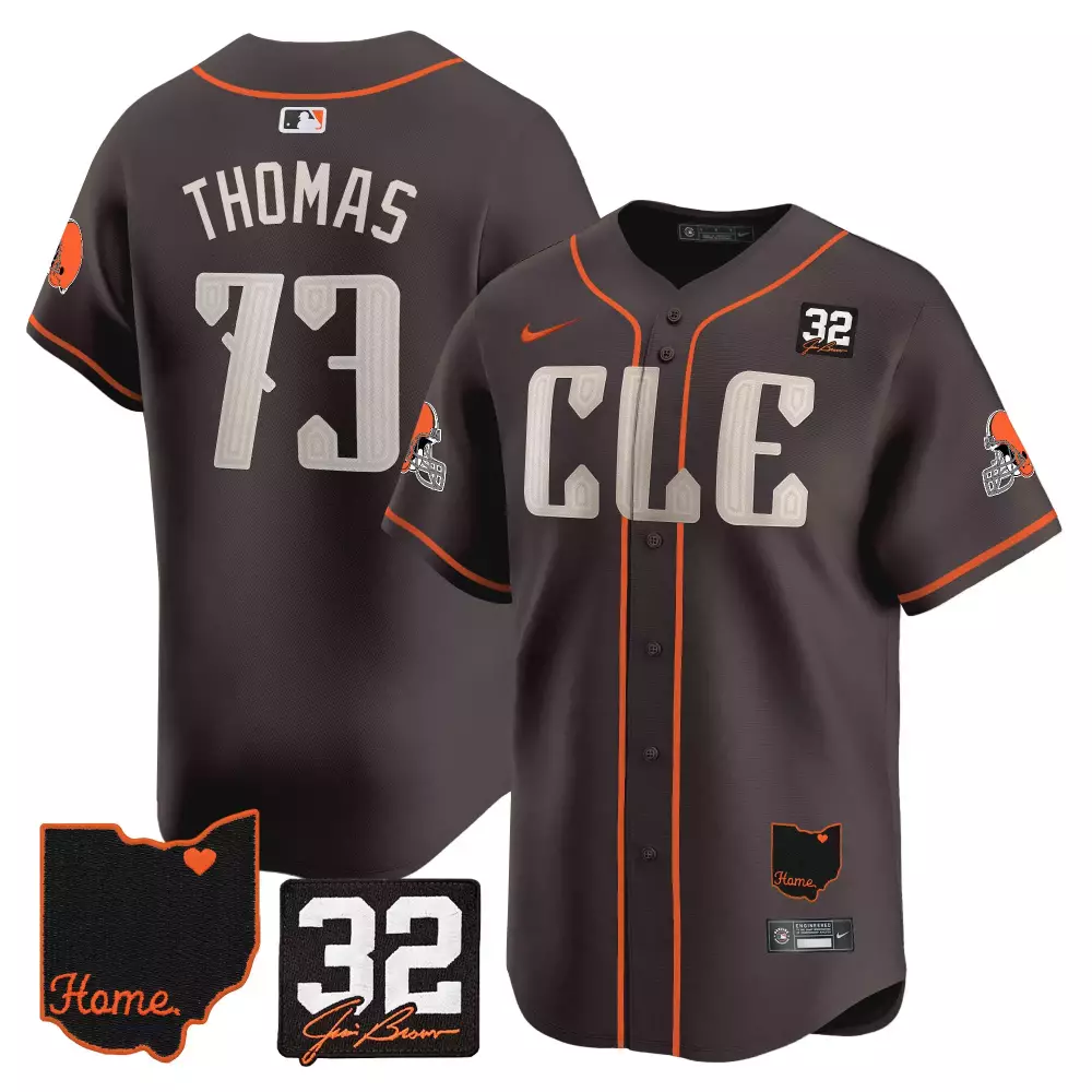 Daniel Thomas 73 Cleveland Browns Jersey Charcoal Ohio "home." Number 32 "jim Brown"