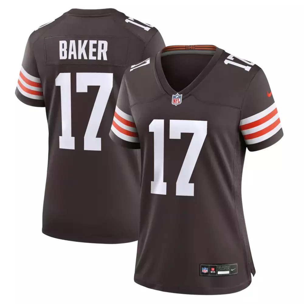 Jerome Baker 17 Cleveland Browns Jersey Brown Men NFL Orange White Game