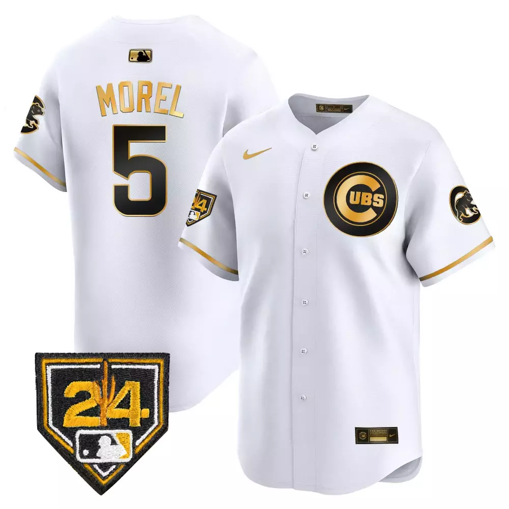 Christopher Morel 5 Cubs Jersey White Men Gold Black Vapor Premier Limited v2 All