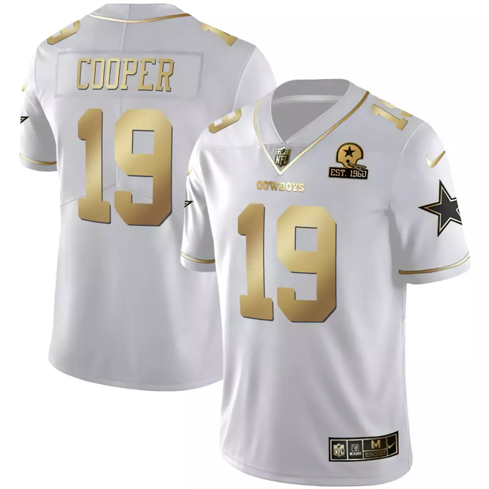 Amari Cooper 19 Cowboys Jersey White Men Alternate Gold Vapor Limited All Stitched