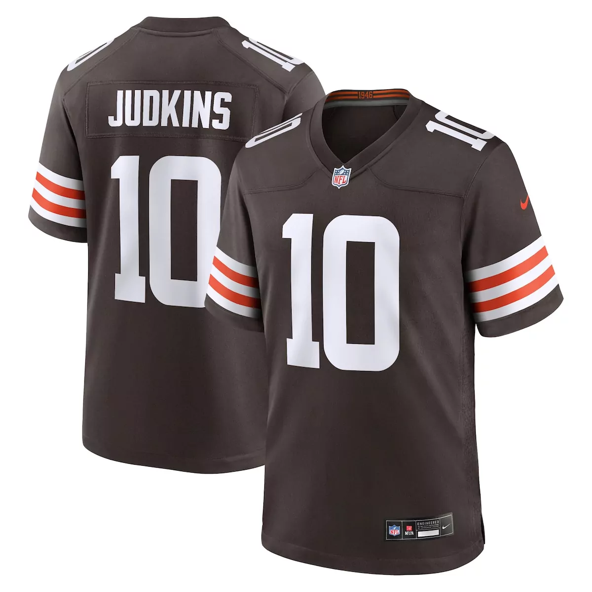 Quinshon Judkins 10 Jersey Brown Cleveland Browns Men Orange White Game