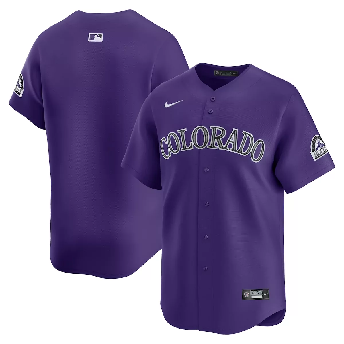 Colorado Rockies Jersey Purple Men Silver Black Alternate Limited