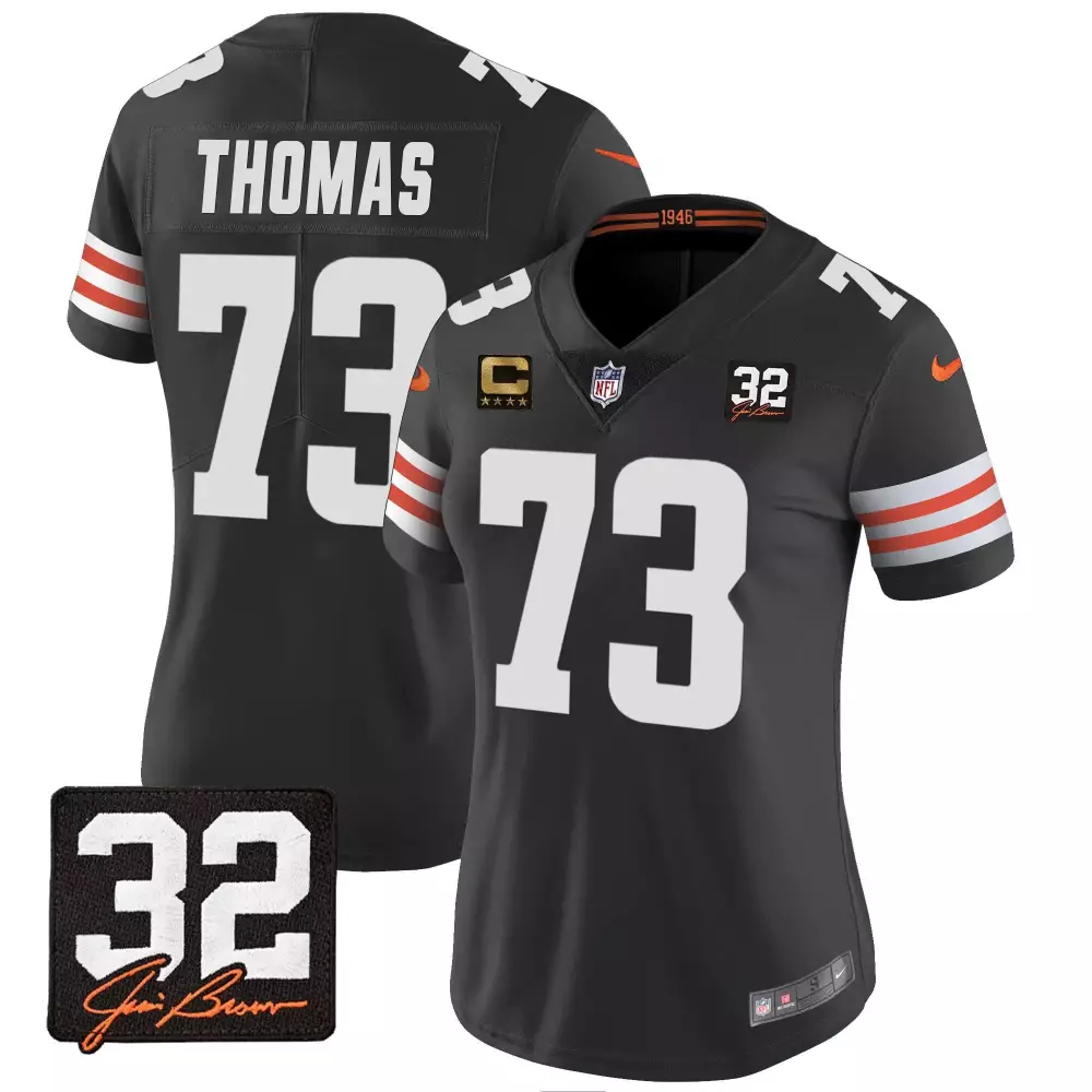Joe Thomas 73 Cleveland Browns Jersey Black 1946 Men Player Orange White All Stitched