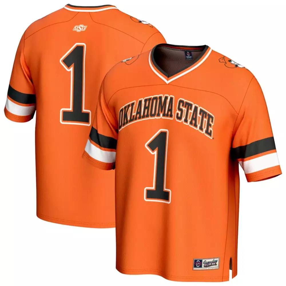Custom Oklahoma State 1 Jersey Orange Black White Gameday Unisex Fashion