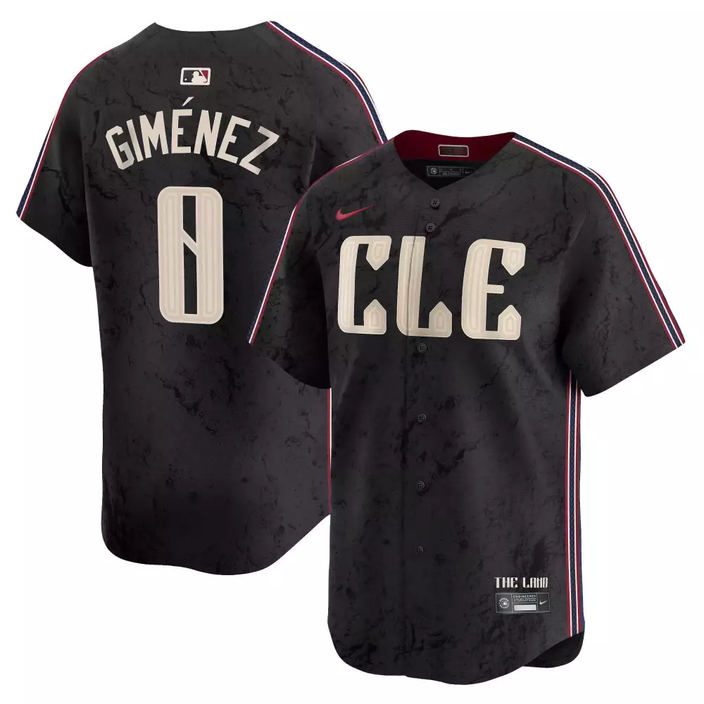 Andres Gimenez Jersey Black The Land Cleveland Guardians Men Tan Red Navy Vapor Premier