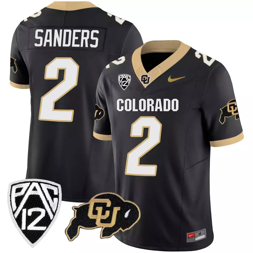Shedeur Sanders 2 Colorado Jersey Black Buffaloes Men Gold White Limited Vapor v2