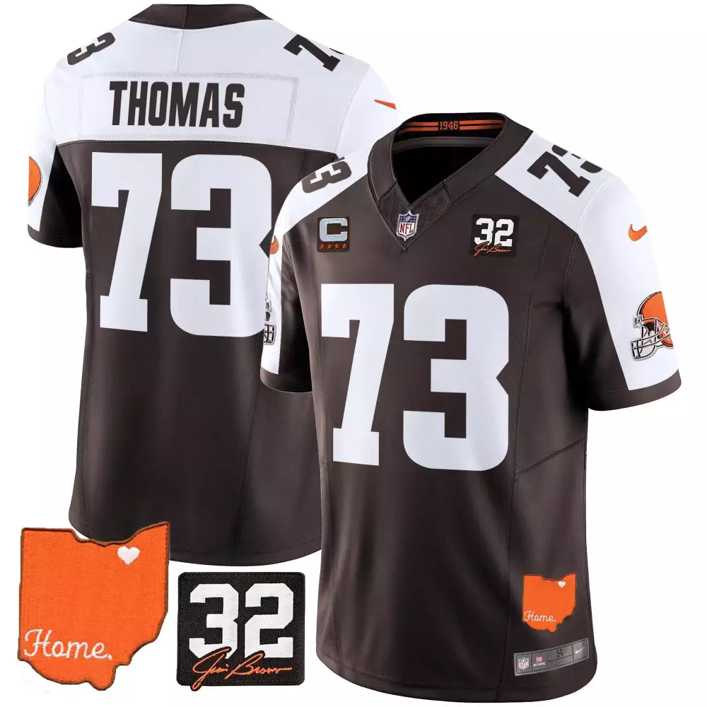 Daniel Thomas 73 Browns Jersey Brown Ohio Home Joe 32 Men Player White Stitched