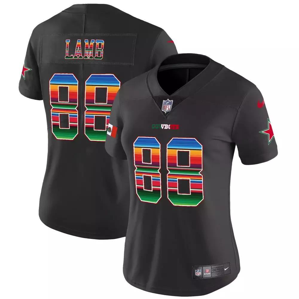 Ceedee Lamb 88 Cowboys Jersey Black Cinco De Mayo Men Alternate Custom Design Green