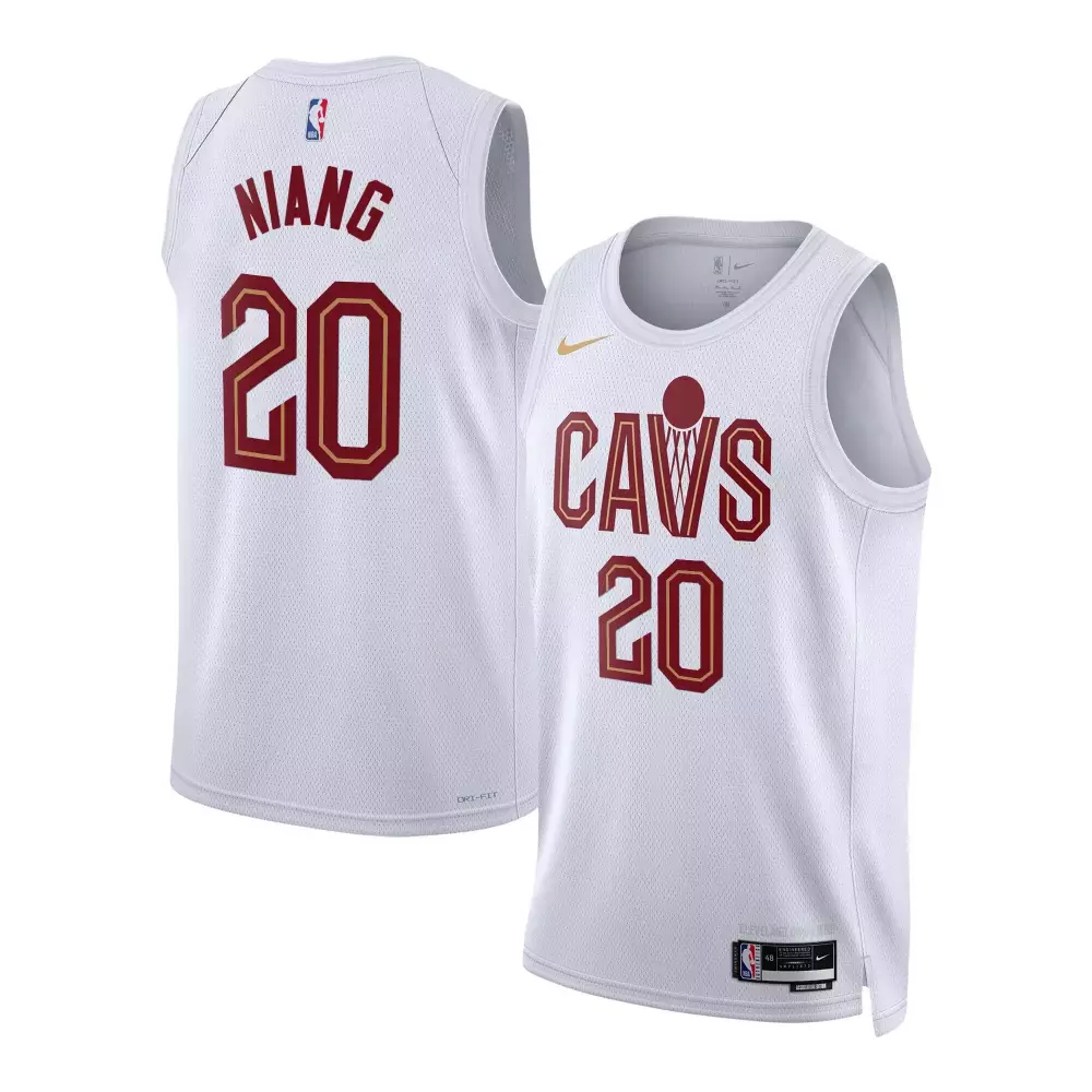 Lamine Niang 20 Cavs Jersey White Men Maroon Gold Swingman All Stitched