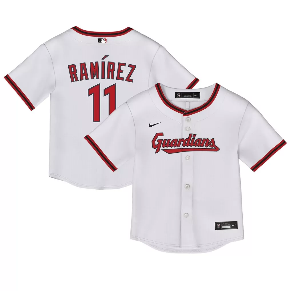 Jos Ram 11 Guardians Jersey White Men Red Black Home Replica