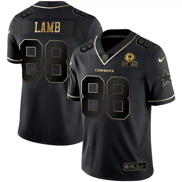 Ceedee Lamb 88 Cowboys Jersey Black Men Alternate Gold Vapor Limited All Stitched