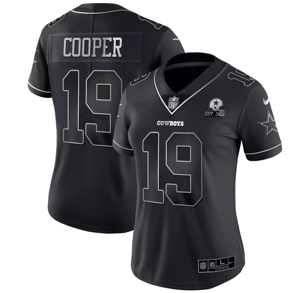 Amari Cooper 19 Cowboys Jersey Black Est. 1960 Women Player Alternate Silver Vapor