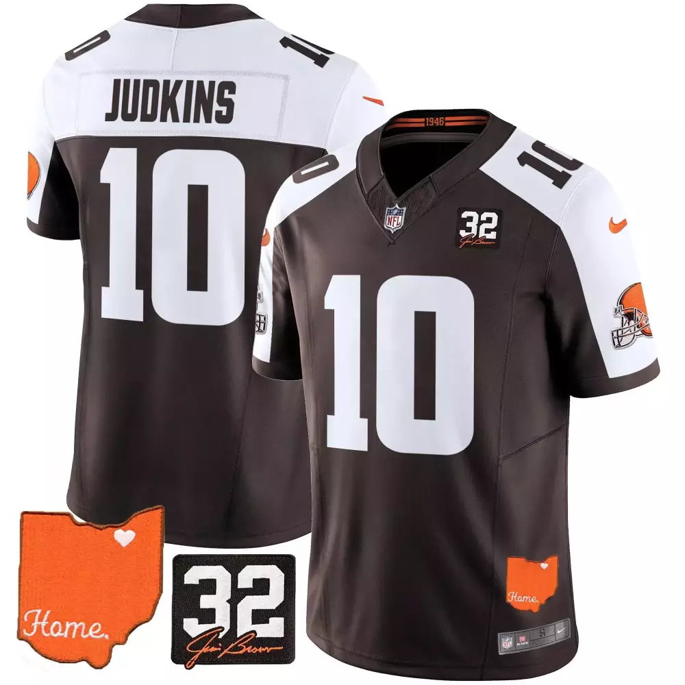 Quinshon Judkins 10 Jersey Brown Homecoming Cleveland Browns Ohio Home 32 Men White