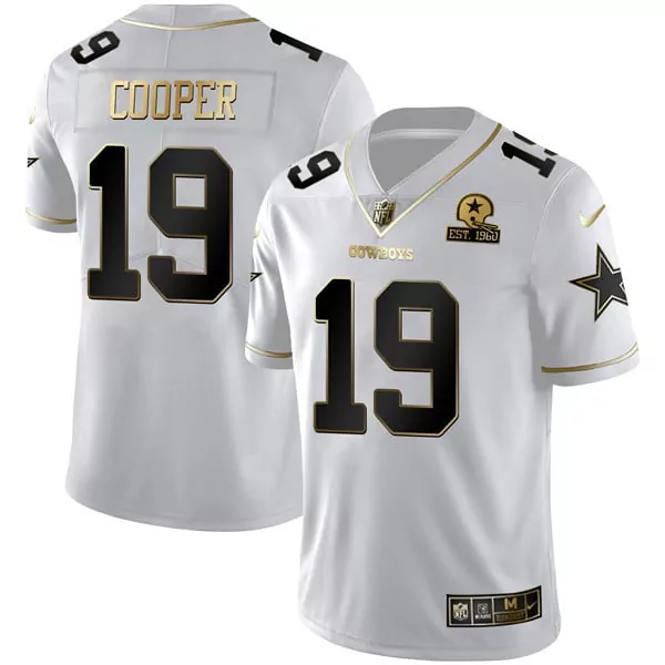 Amari Cooper 19 Cowboys Jersey White Est. 1960 Men Player Alternate Black Gold All