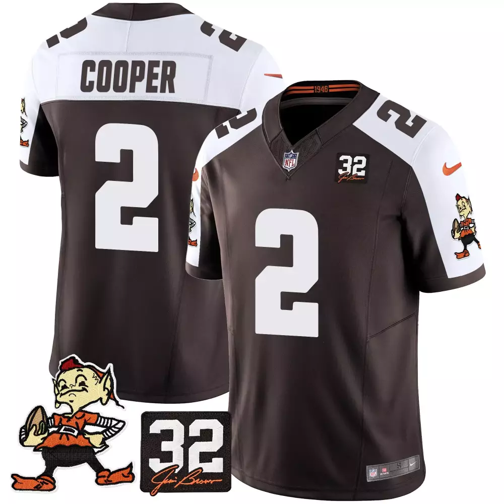 Amari Cooper 2 Browns Jersey Brown Jim 32 Men Standard White Alternate Vapor Limited