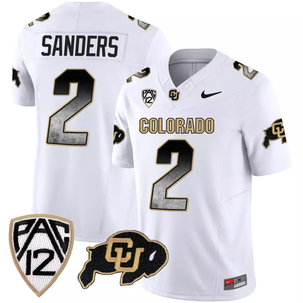 Shedeur Sanders 2 Colorado Jersey White Cu Buffaloes Men Black Gold Vapor All Stitched