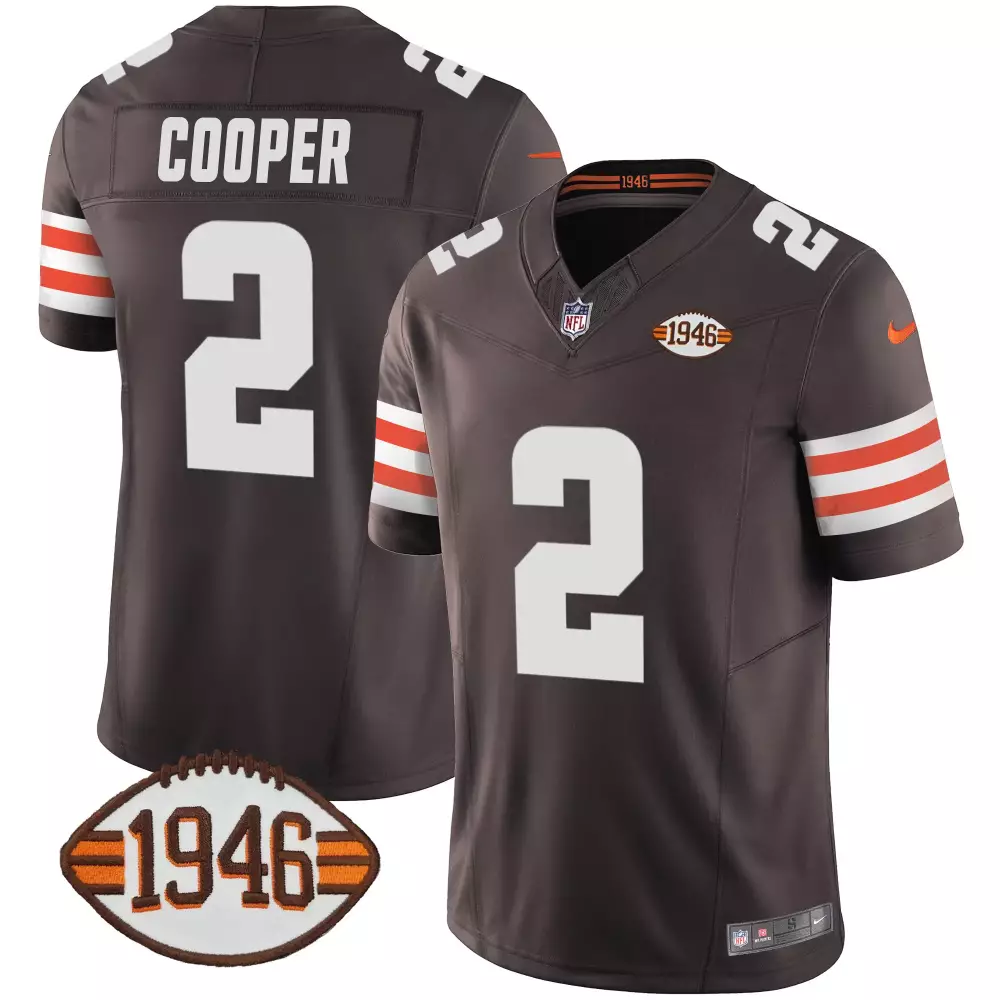 Amari Cooper 2 Cleveland Browns Jersey Brown Men Orange White Anniversary All Stitched