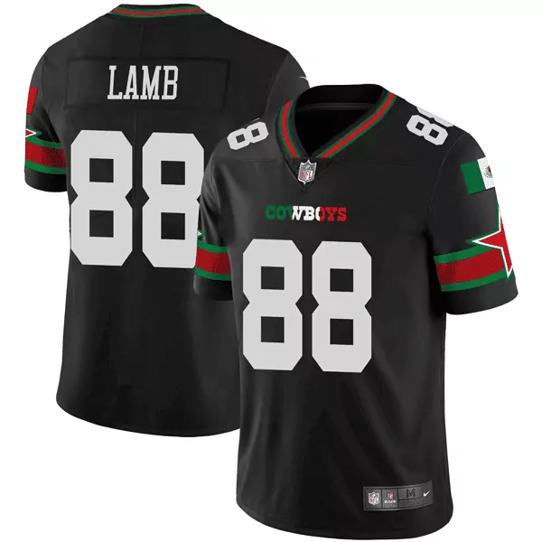 Ceedee Lamb 88 Cowboys Jersey Black Men Standard White Green Red Vapor Limited All