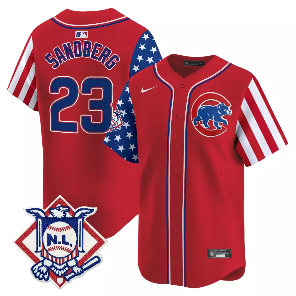 Ryne Sandberg 23 Chicago Cubs Jersey Red Independence Day Nl Men Split Design White