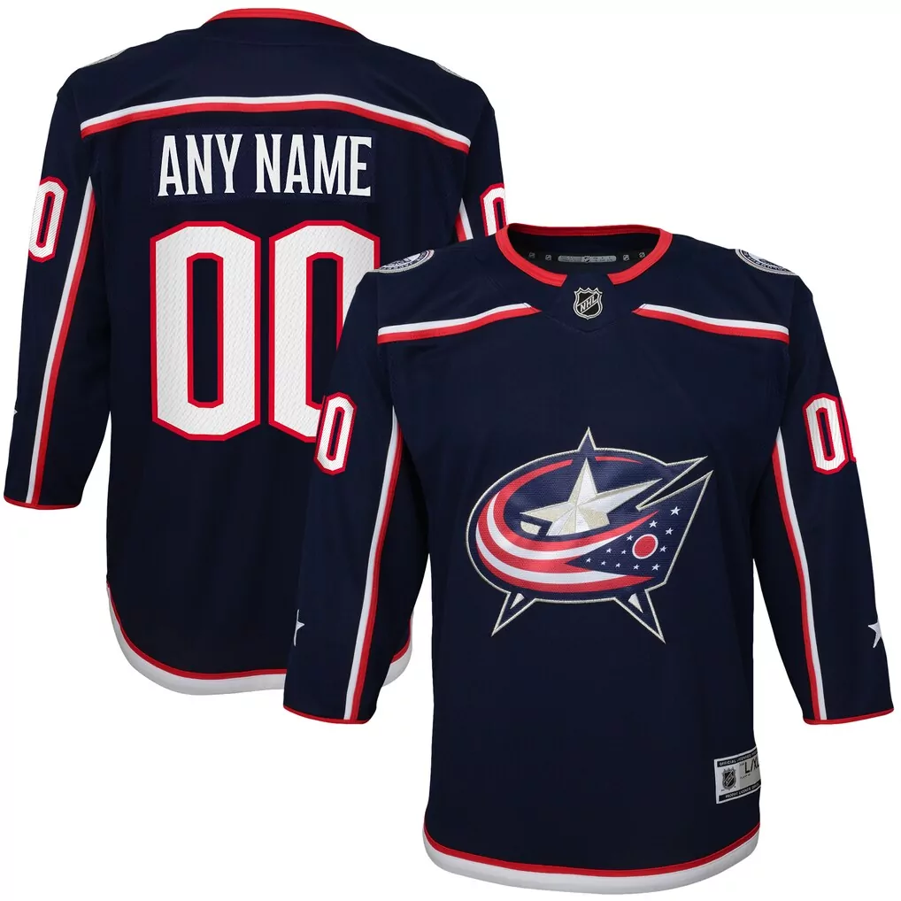 Columbus Blue Jackets Jersey Navy Men Red White Home Premier Custom