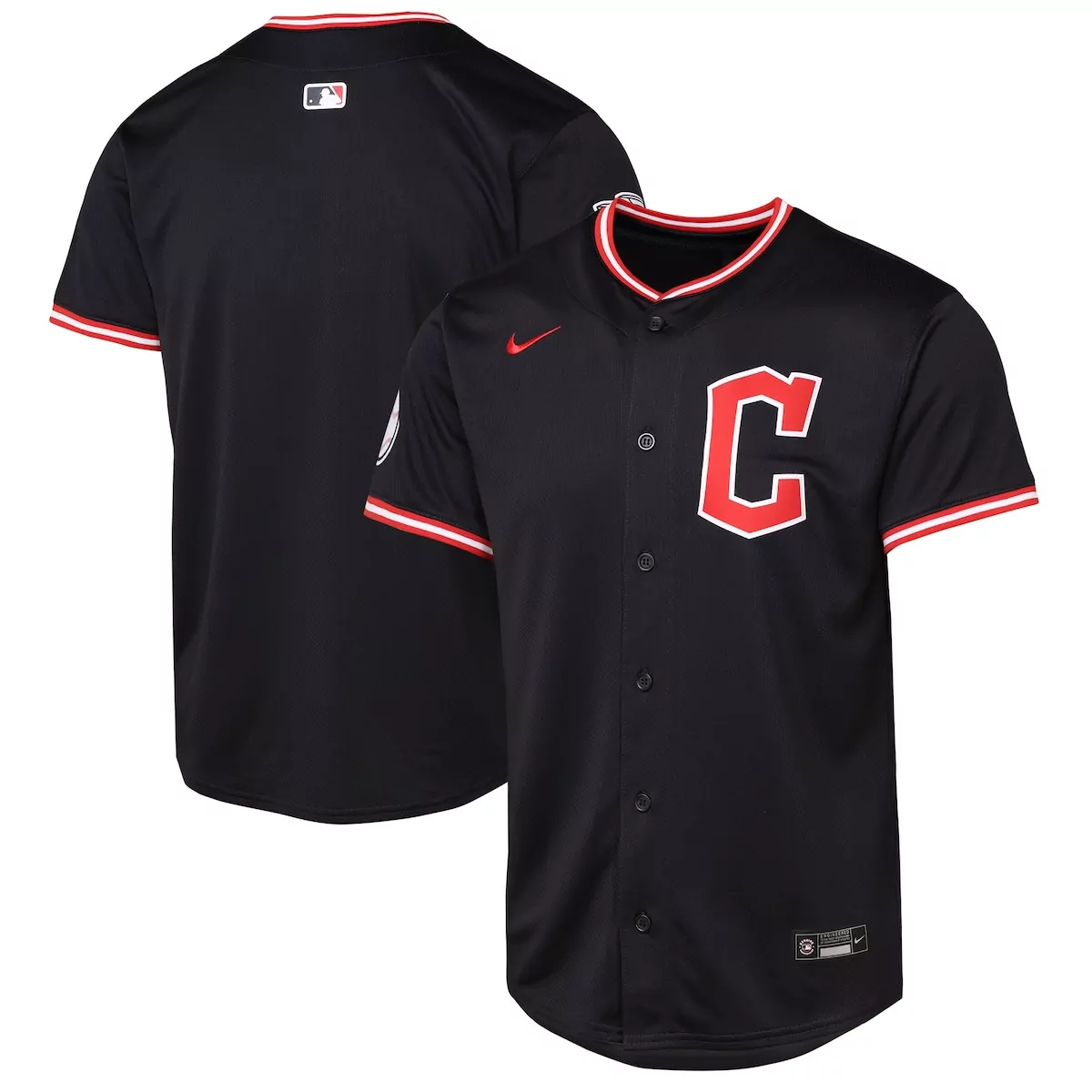 Custom Cleveland Guardians Jersey Black Men Red White Limited