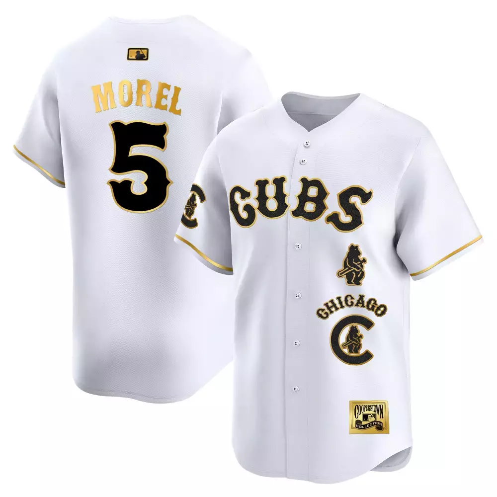 Christopher Morel 5 Cubs Jersey White Cooperstown Collection Men Black Gold Vapor